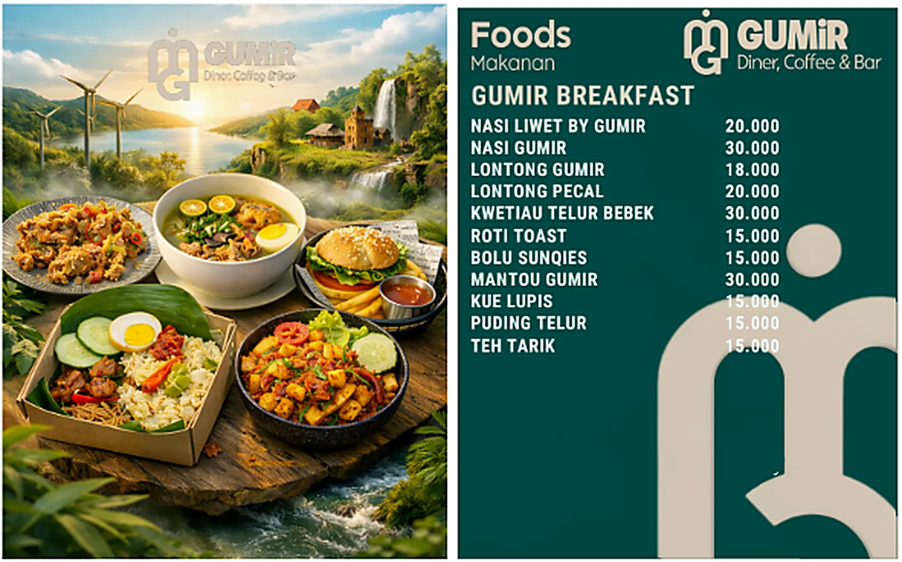 Menu GUMIR Diner — Gumir Breakfast